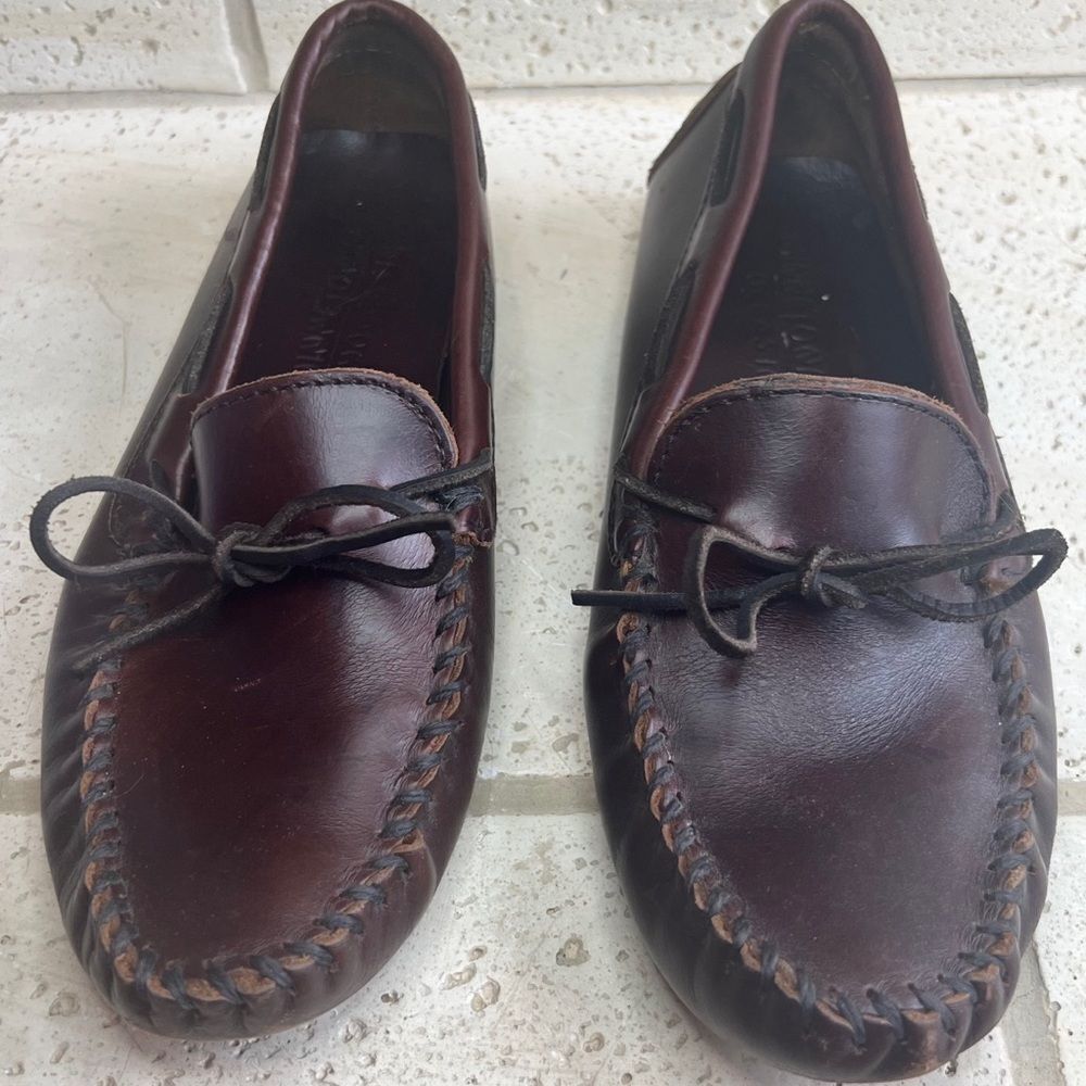 Minnetonka Moosehide Driver Slipper Loafer Moccassin 798 Chocolate Brown Sz 9